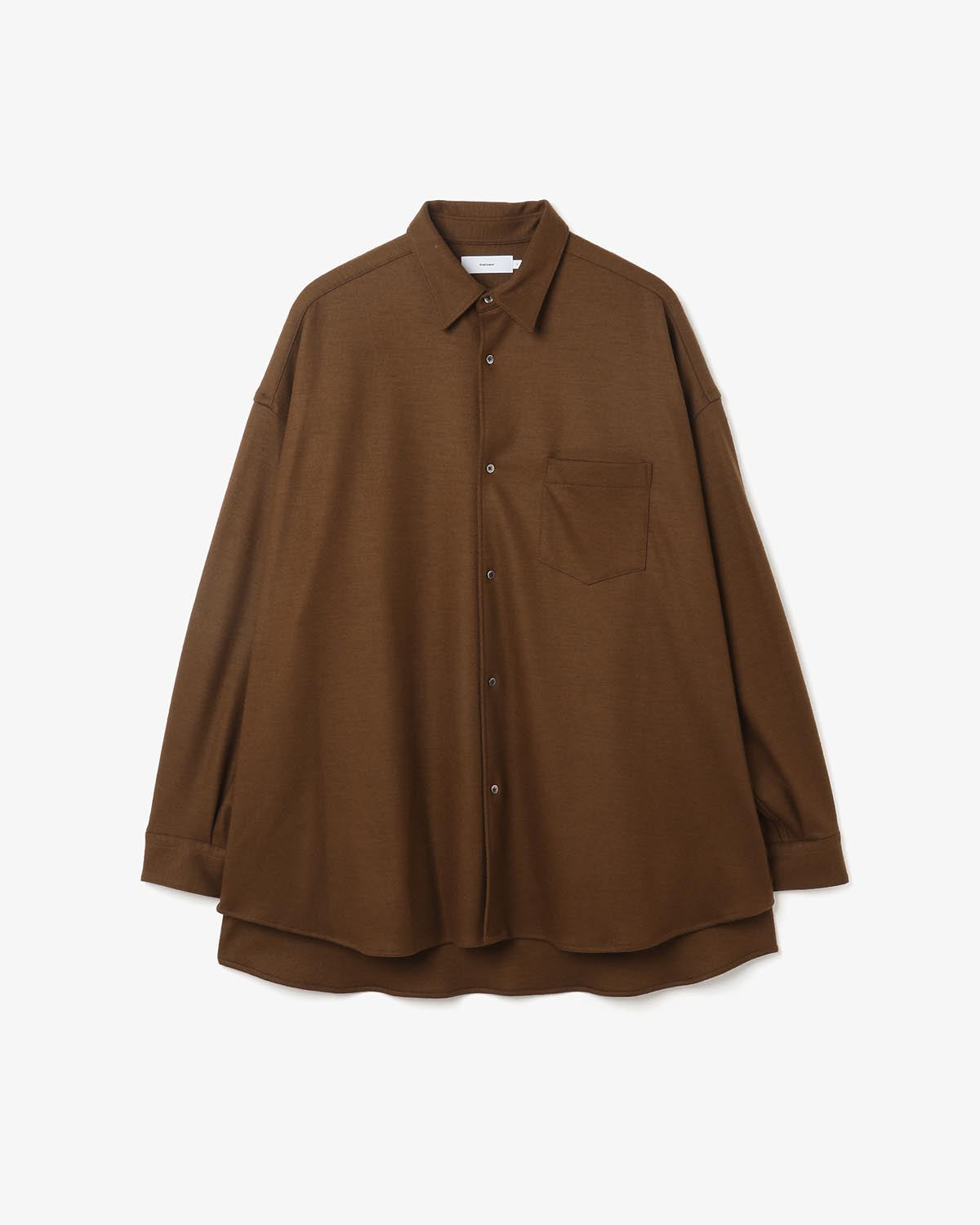 WOOL SMOOTH FLANNEL OVERSIZED REGULAR COLLAR SHIRT