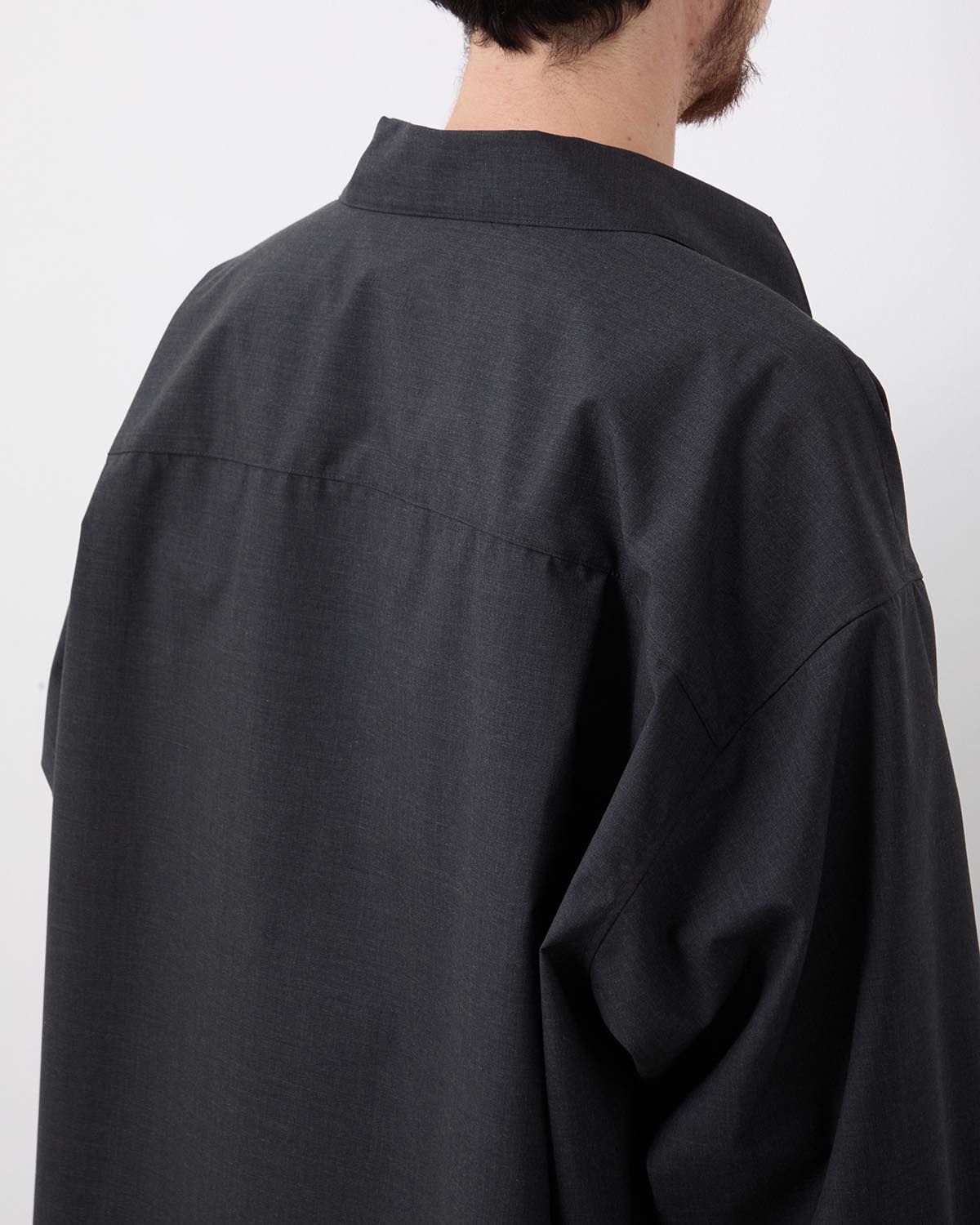 FINE WOOL HEATHER L/S SKIPPER SHIRT