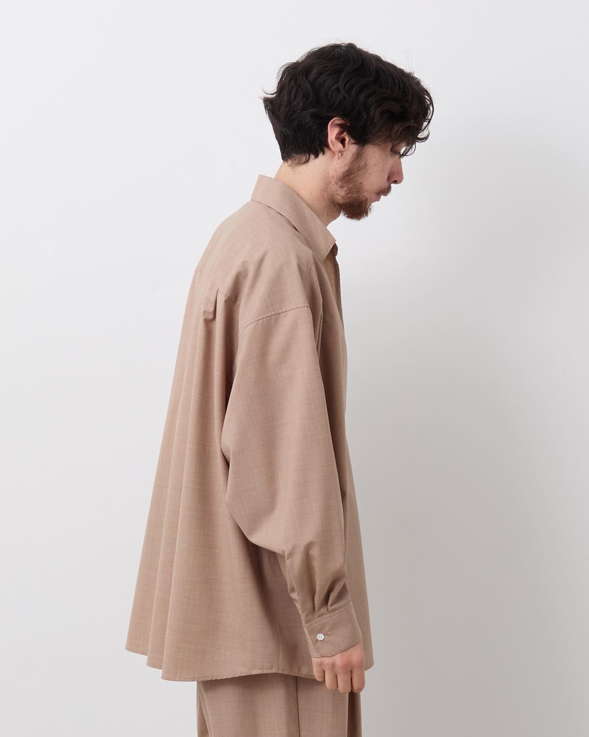 FINE WOOL HEATHER L/S SKIPPER SHIRT