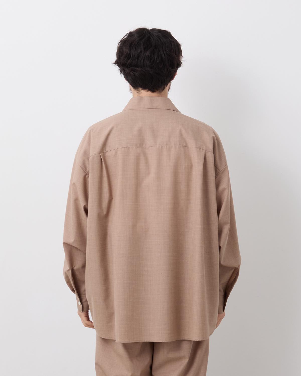 FINE WOOL HEATHER L/S SKIPPER SHIRT