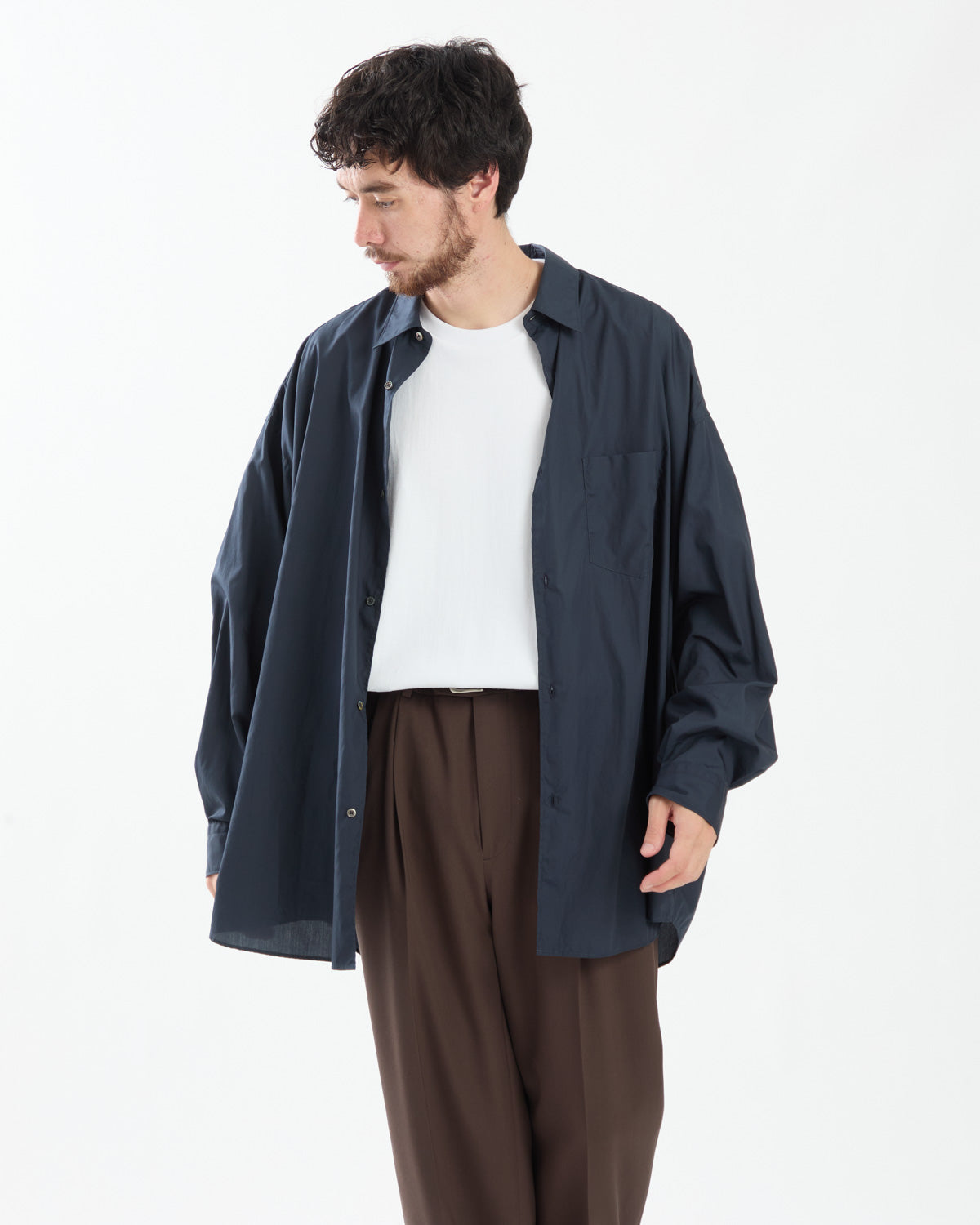 BROAD L/S OVERSIZED REGULAR COLLAR SHIRT