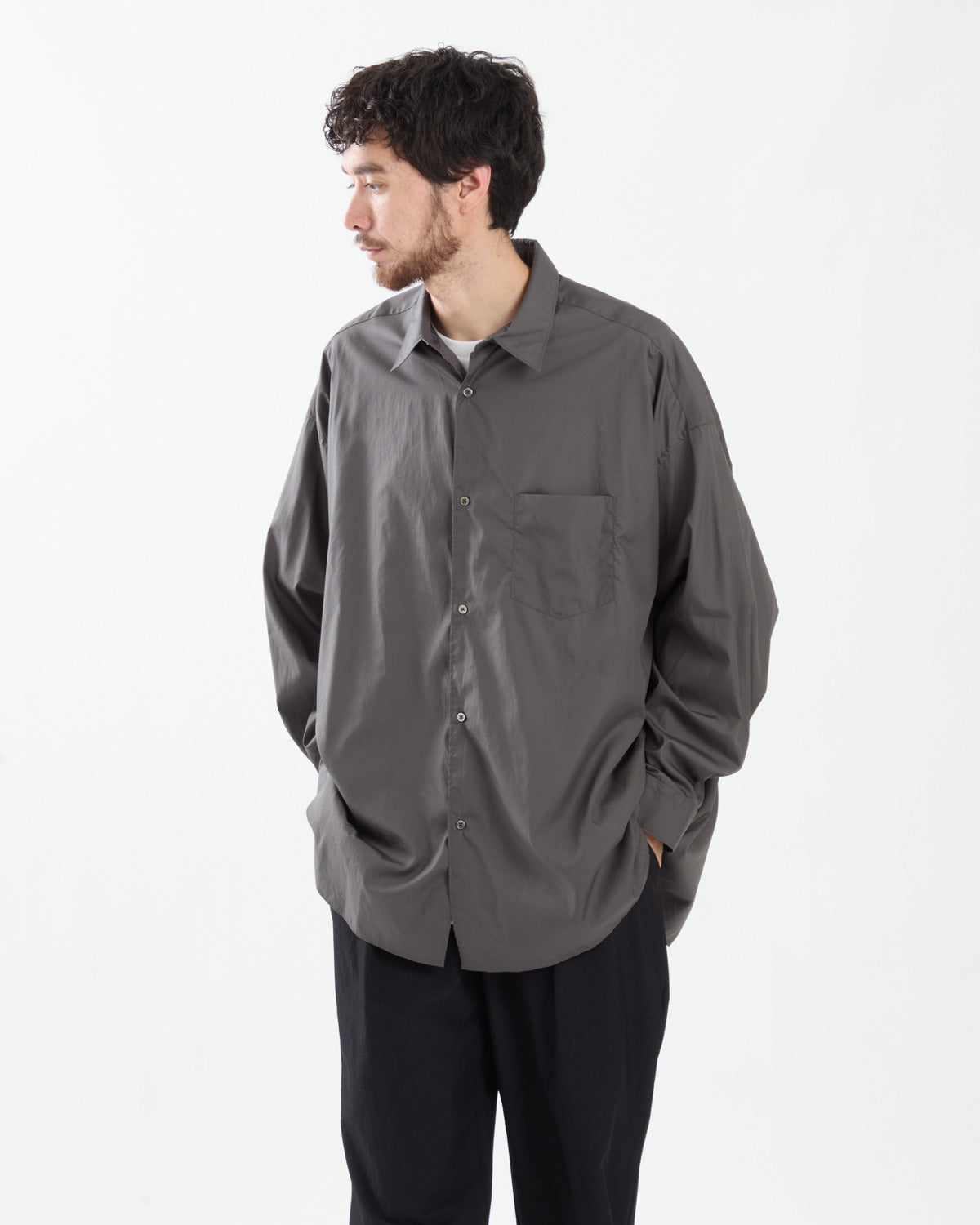 BROAD L/S OVERSIZED REGULAR COLLAR SHIRT