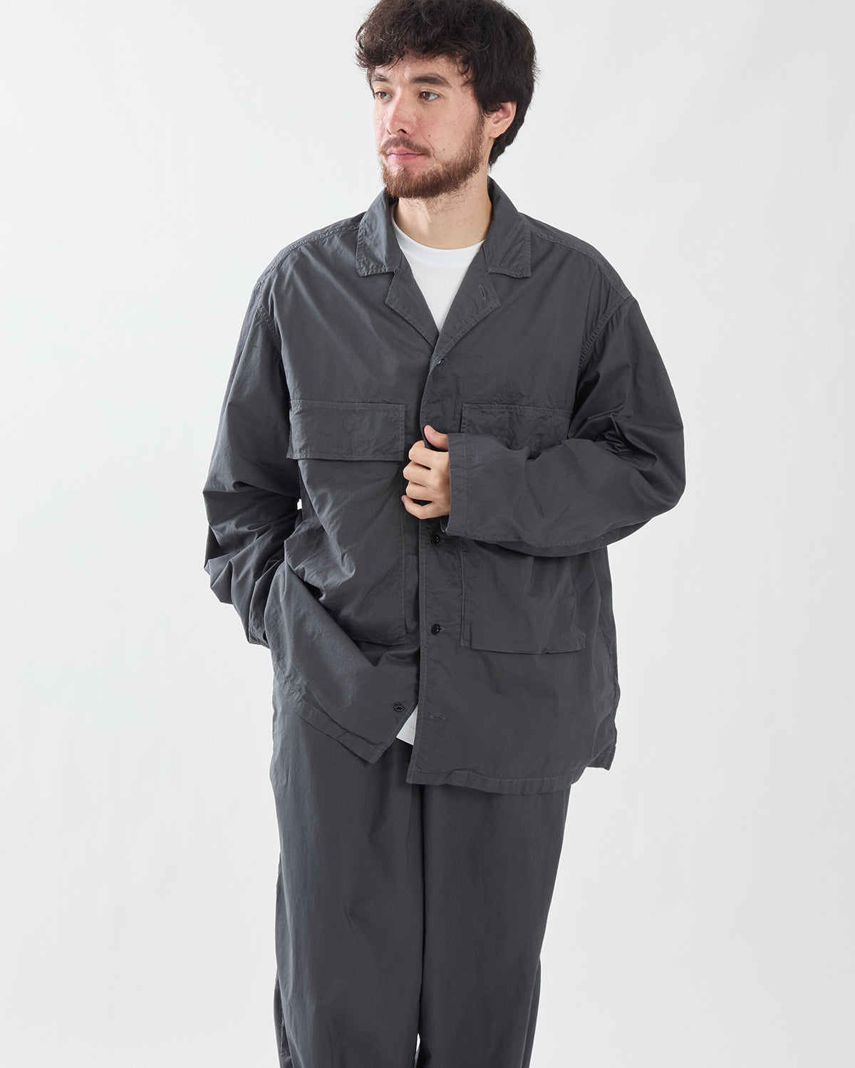 GARMENT DYED TYPEWRITER FATIGUE SHIRT