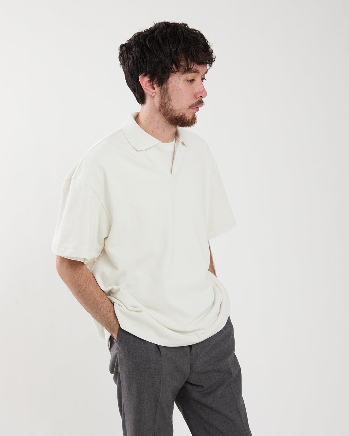 COTTON PIQUE JERSEY S/S SKIPPER POLO