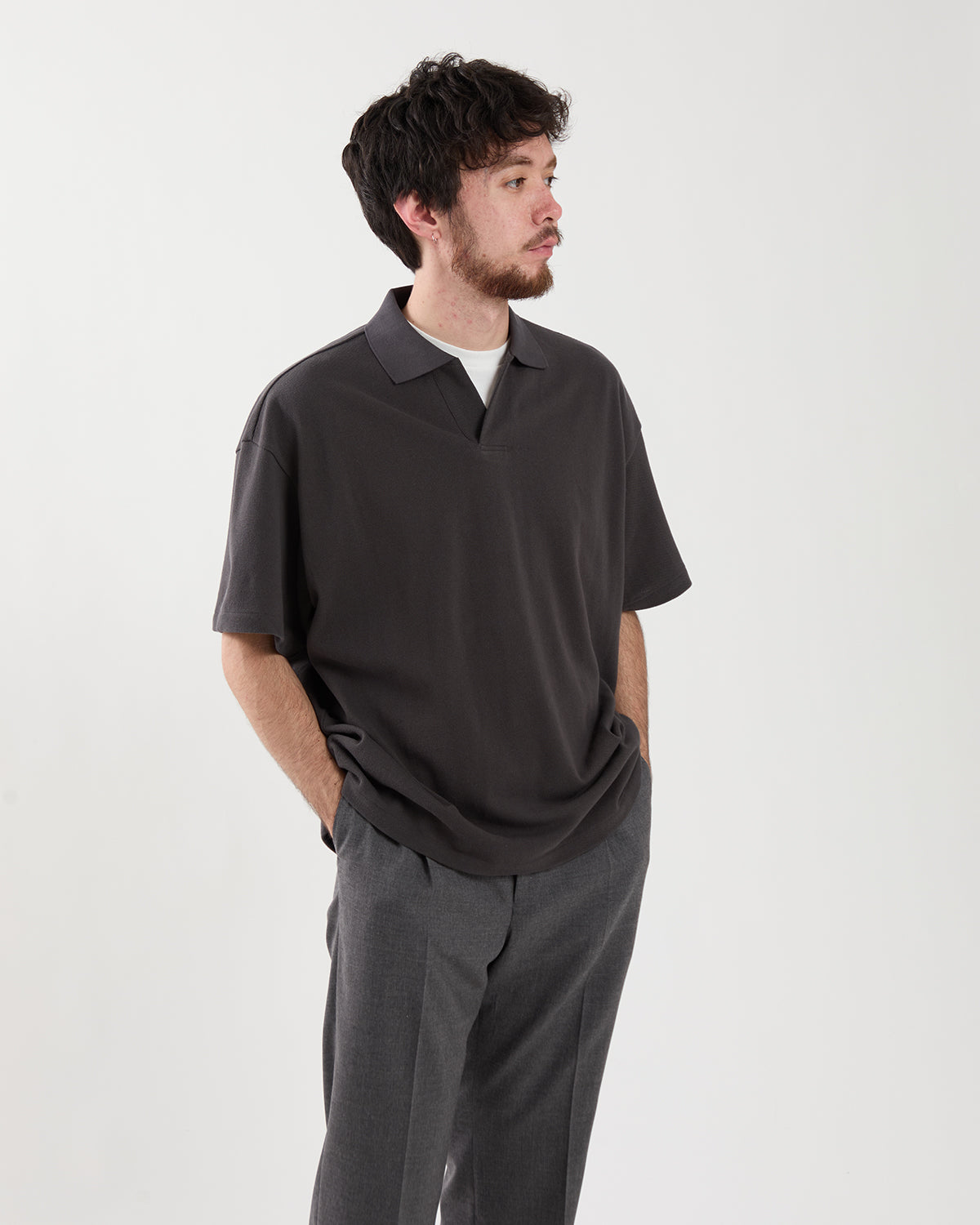 COTTON PIQUE JERSEY S/S SKIPPER POLO