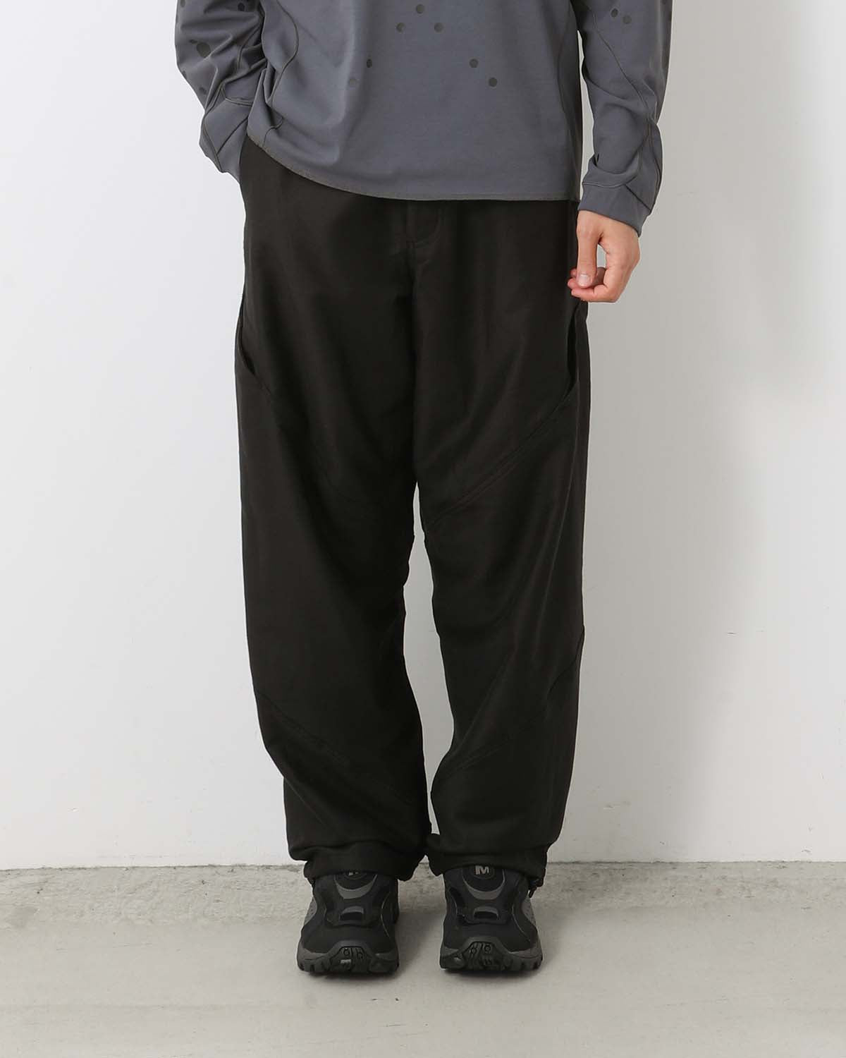 COTTON SILK BLEND HELICOID WIDE PANTS