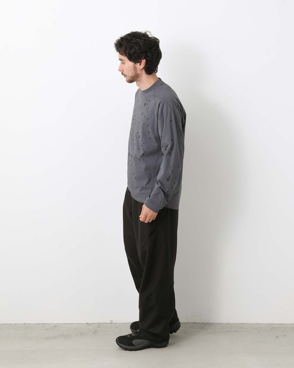 COTTON SILK BLEND HELICOID WIDE PANTS