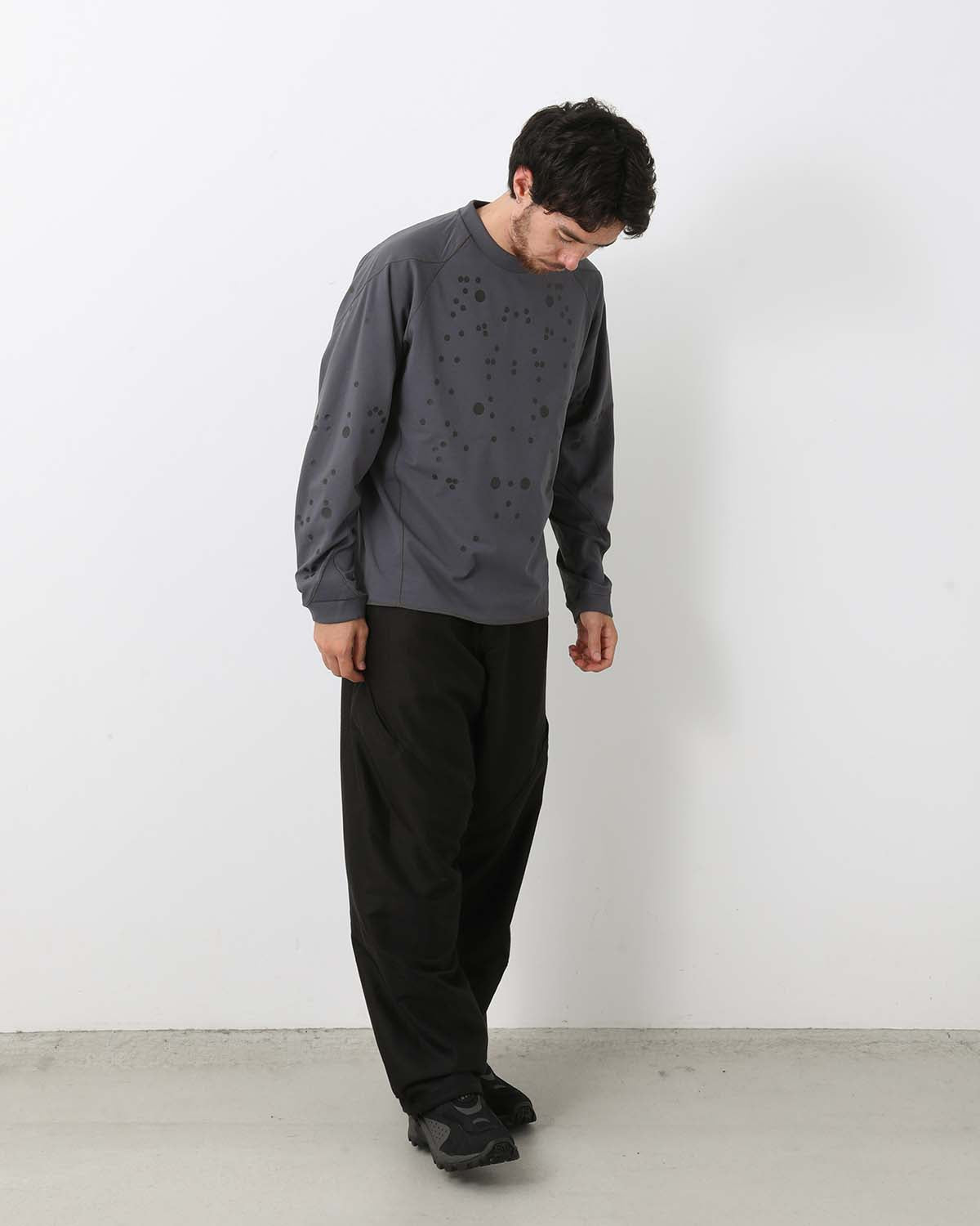 COTTON SILK BLEND HELICOID WIDE PANTS