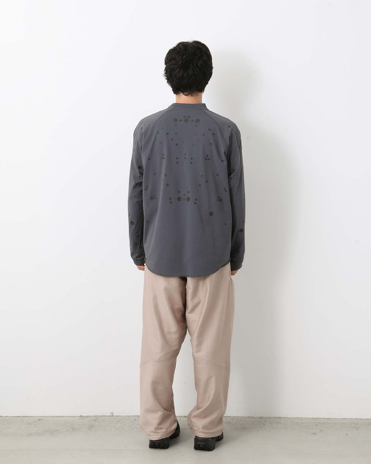 COTTON SILK BLEND HELICOID WIDE PANTS