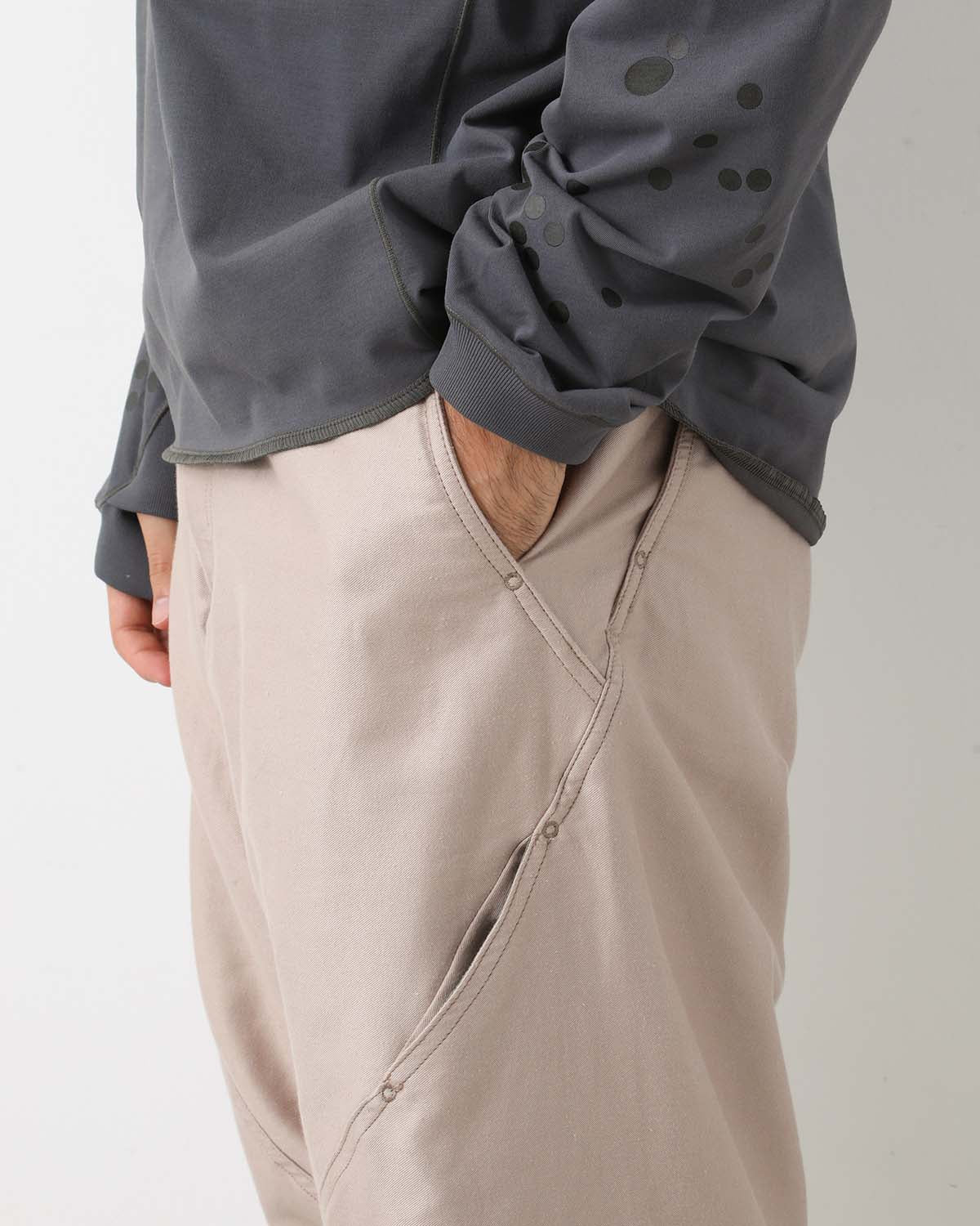 COTTON SILK BLEND HELICOID WIDE PANTS