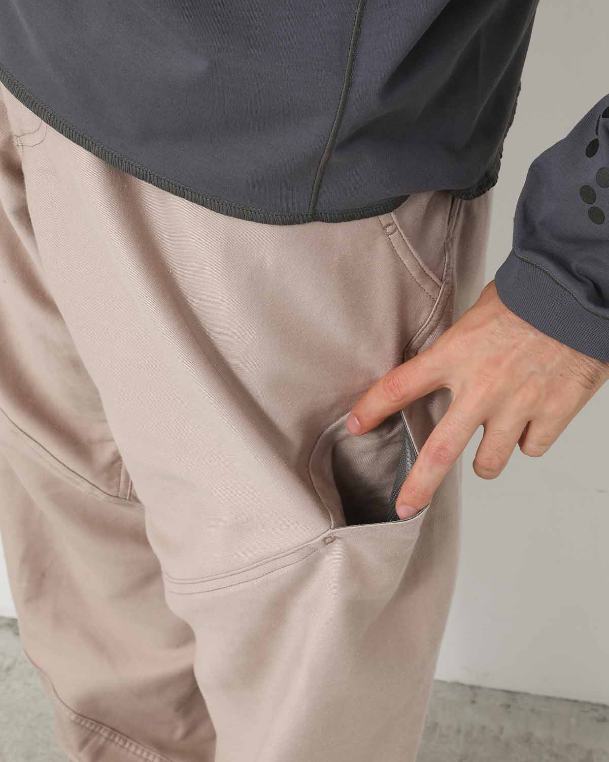 COTTON SILK BLEND HELICOID WIDE PANTS