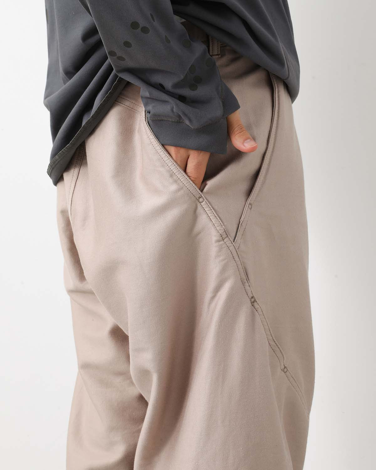 COTTON SILK BLEND HELICOID WIDE PANTS