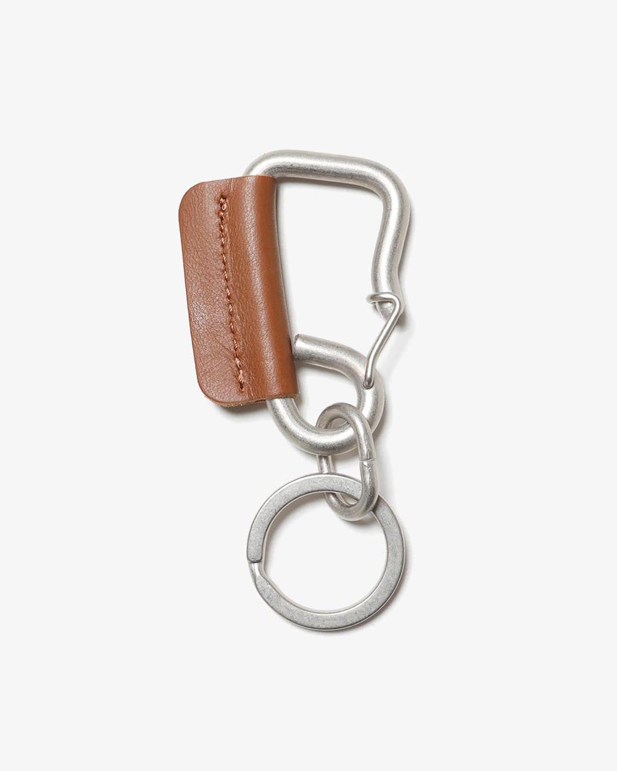 CARABINER KEY RING with COW LEATHER