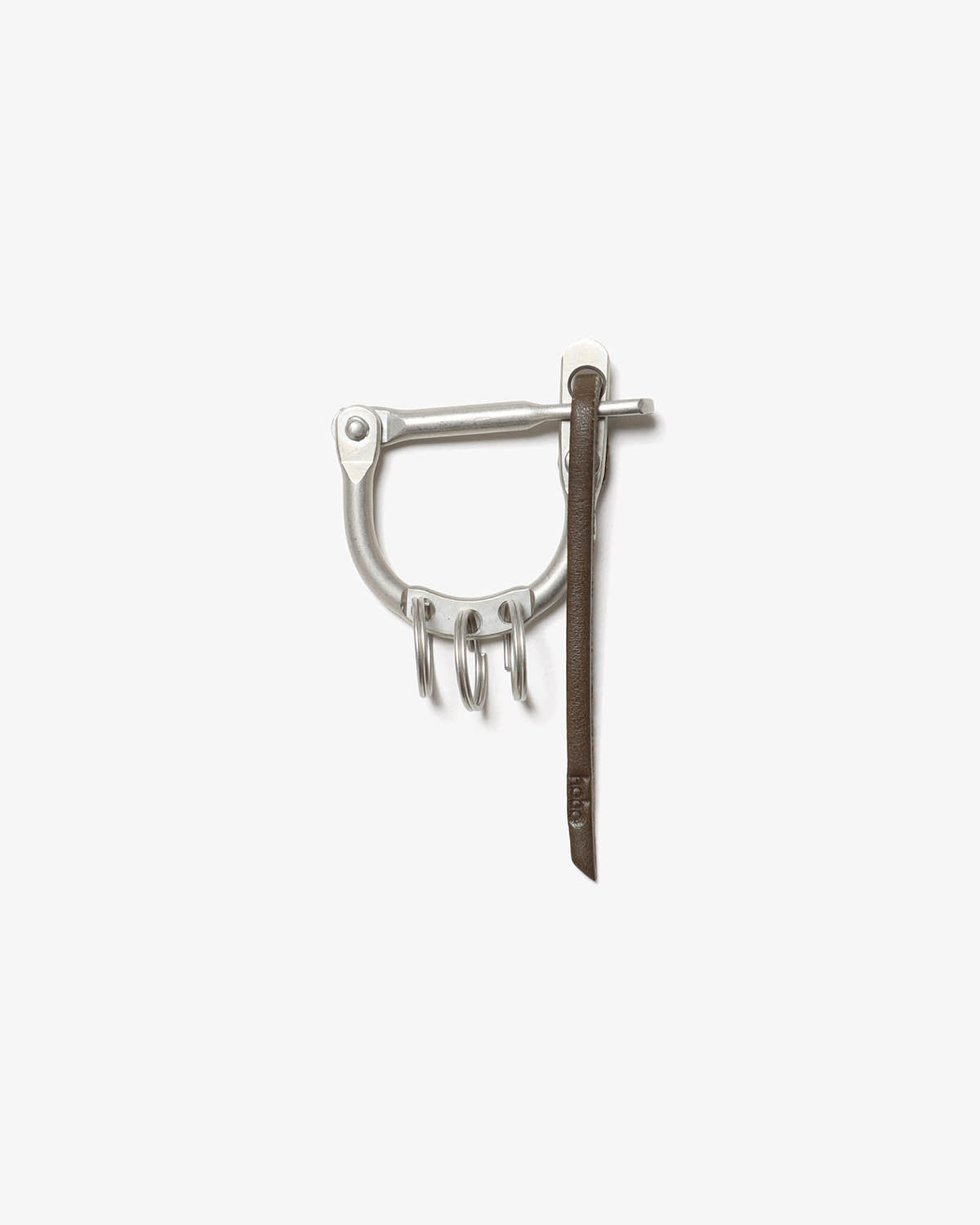 D LOCK CARABINER KEY RING with COW LEATHER