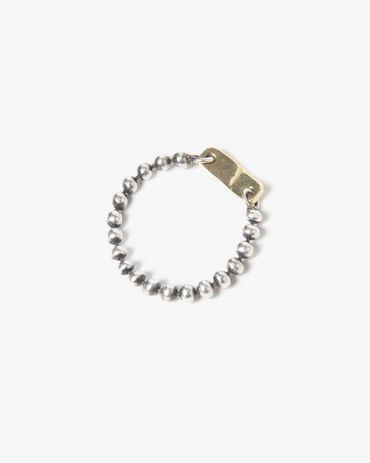 BALL CHAIN RING 925 SILVER with BRASS