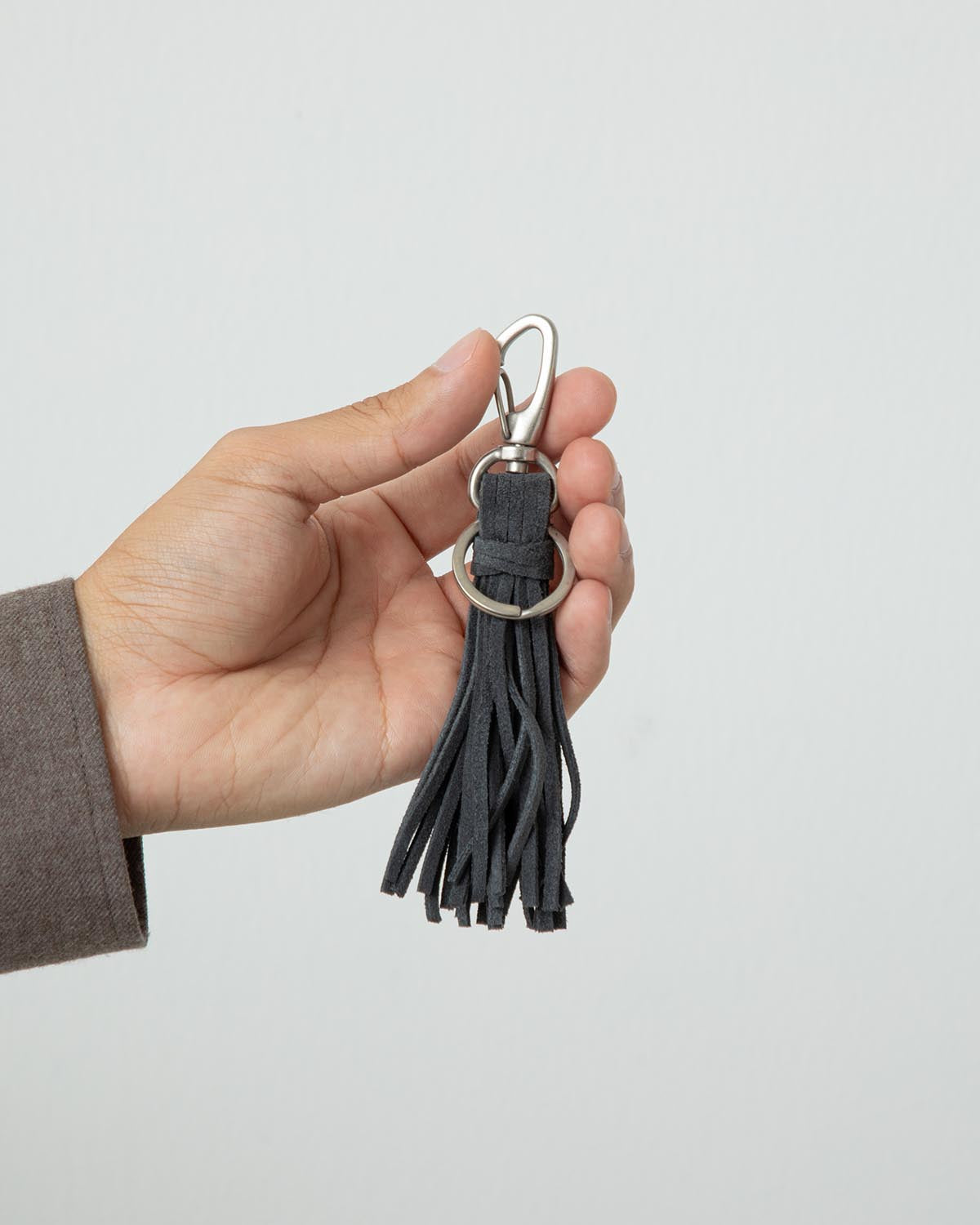 TASSEL KEY RING with COW SUEDE