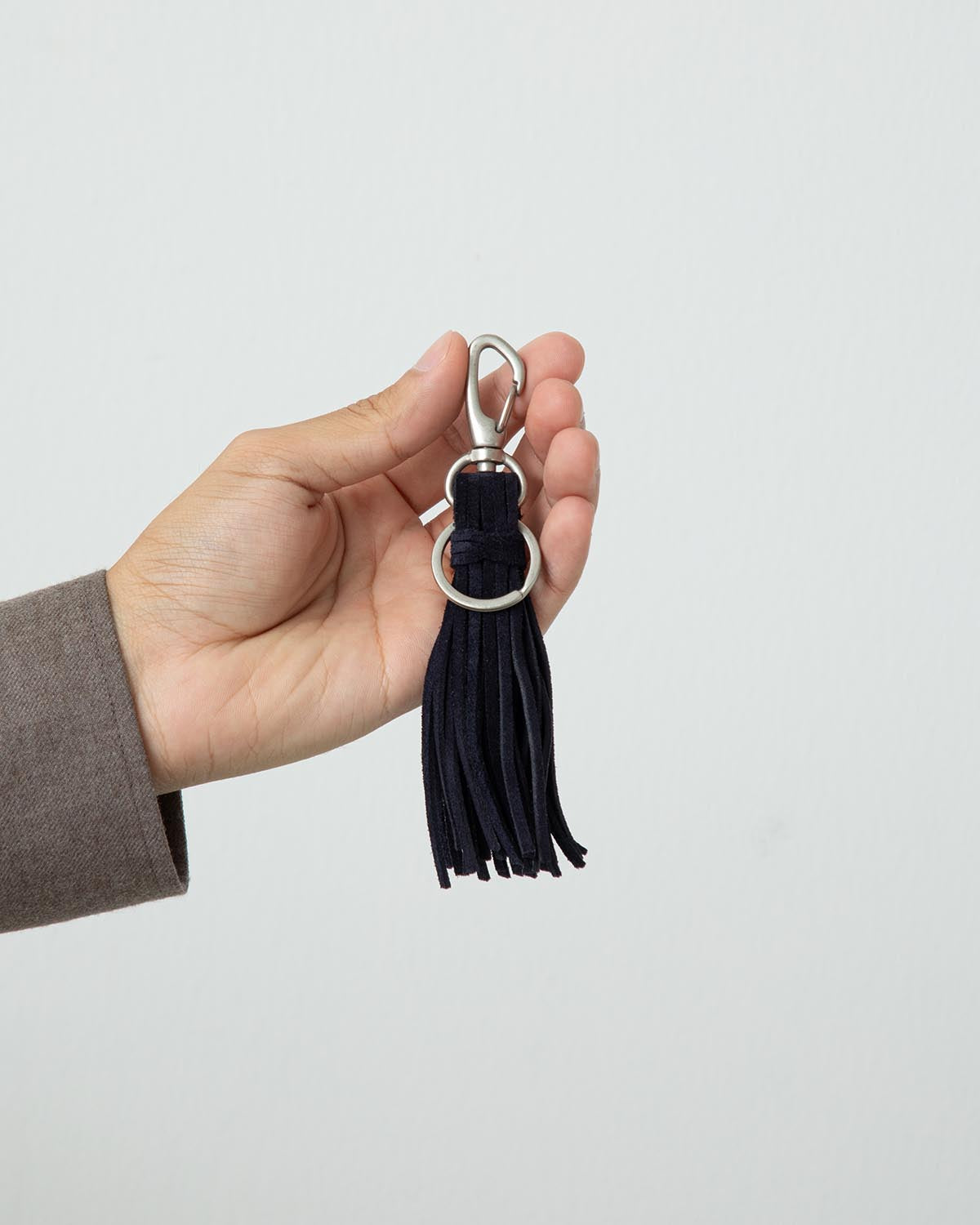 TASSEL KEY RING with COW SUEDE