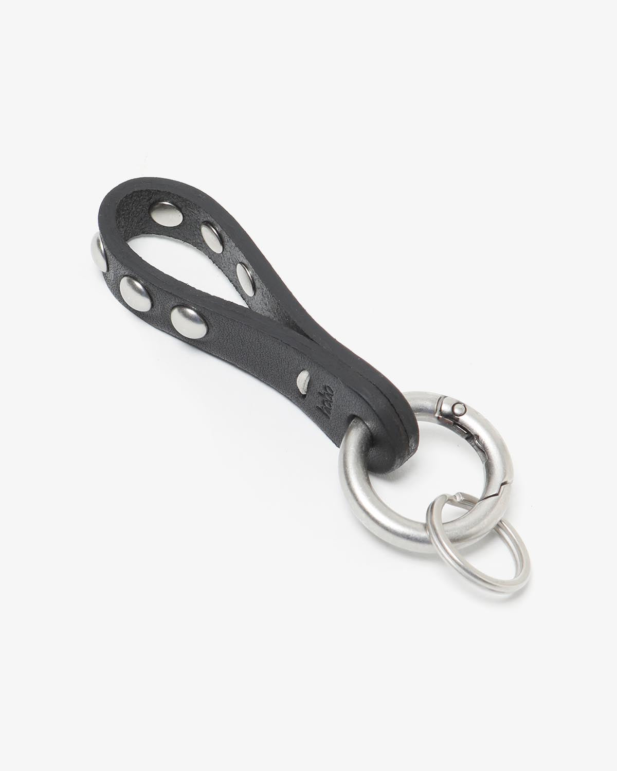 STUDDED KEY RING with COW LEATHER