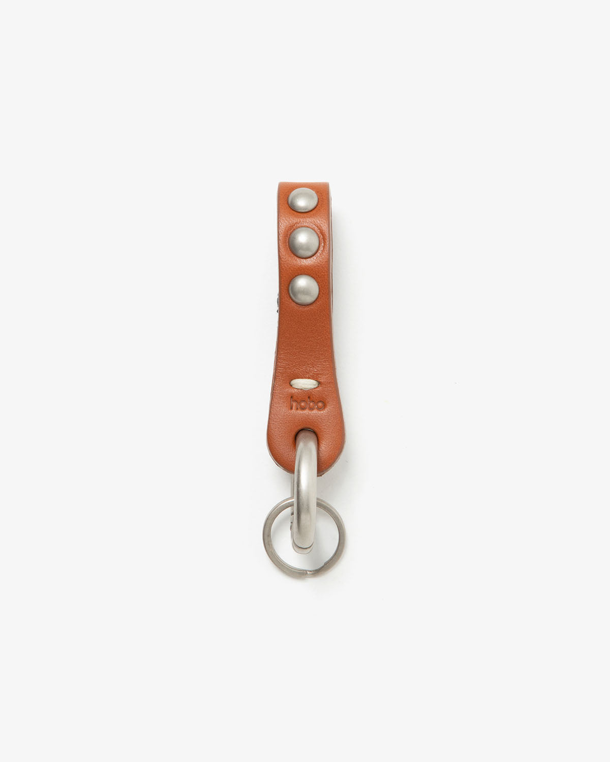 STUDDED KEY RING with COW LEATHER