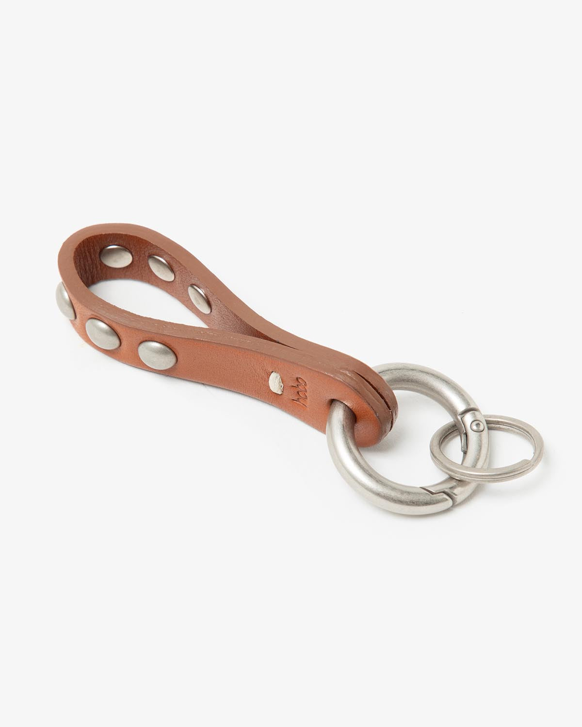 STUDDED KEY RING with COW LEATHER