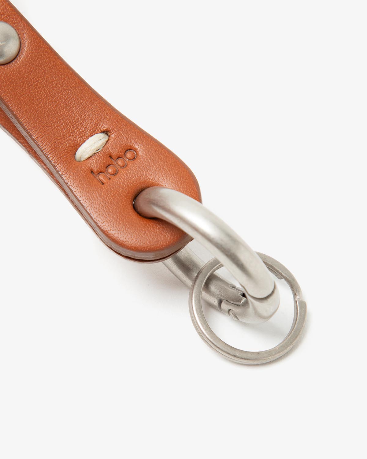 STUDDED KEY RING with COW LEATHER