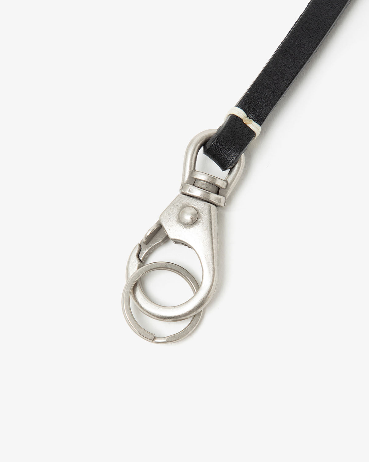 STUDDED LONG KEY RING with COW LEATHER