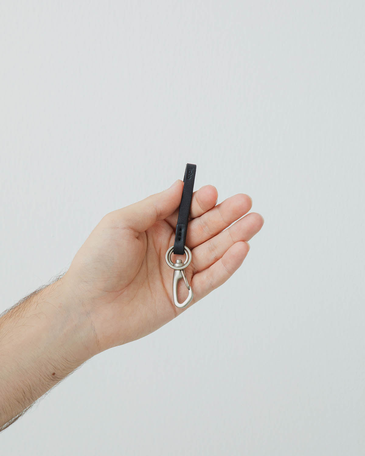 NARROW KEY RING with COW LEATHER