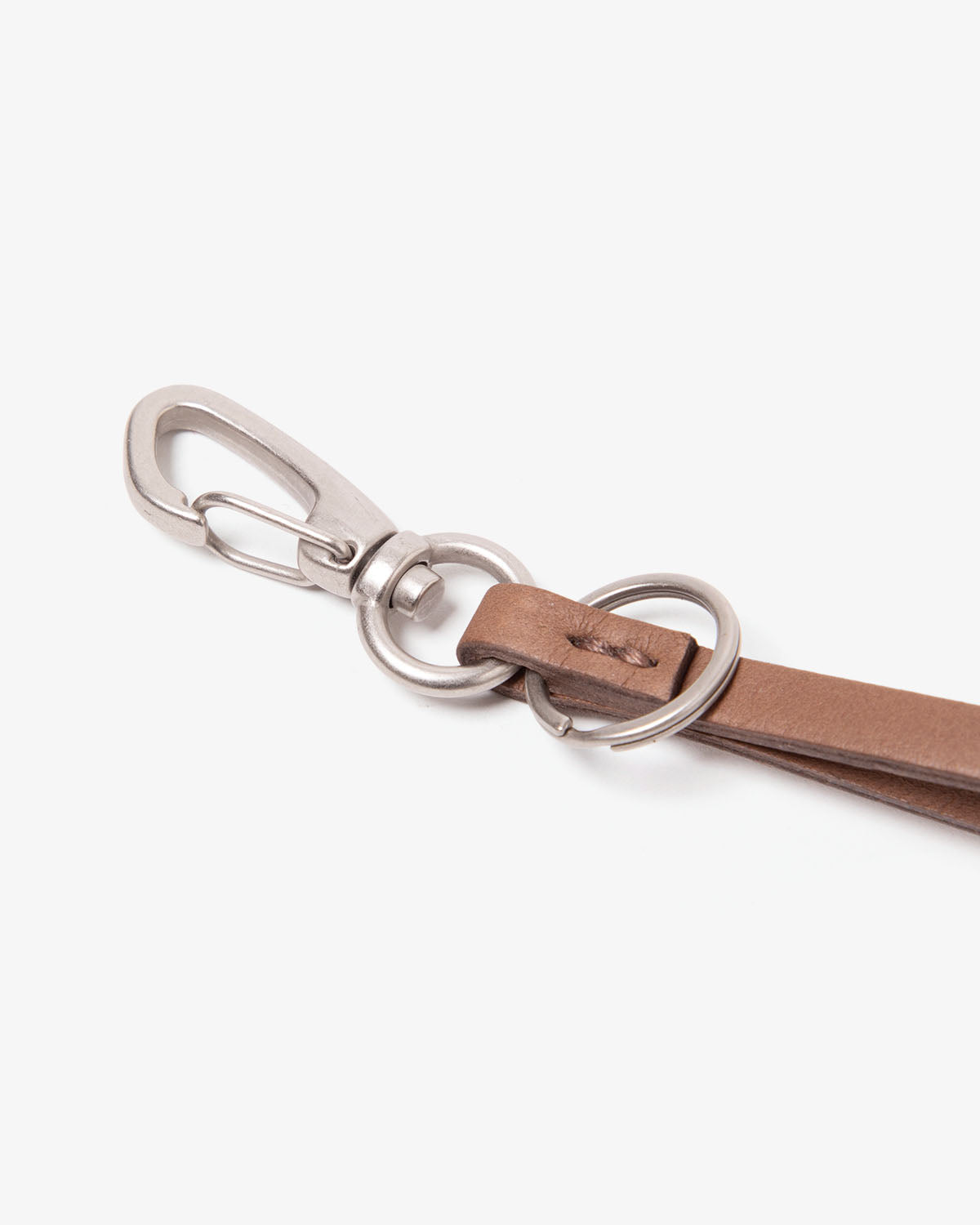 NARROW KEY RING with COW LEATHER