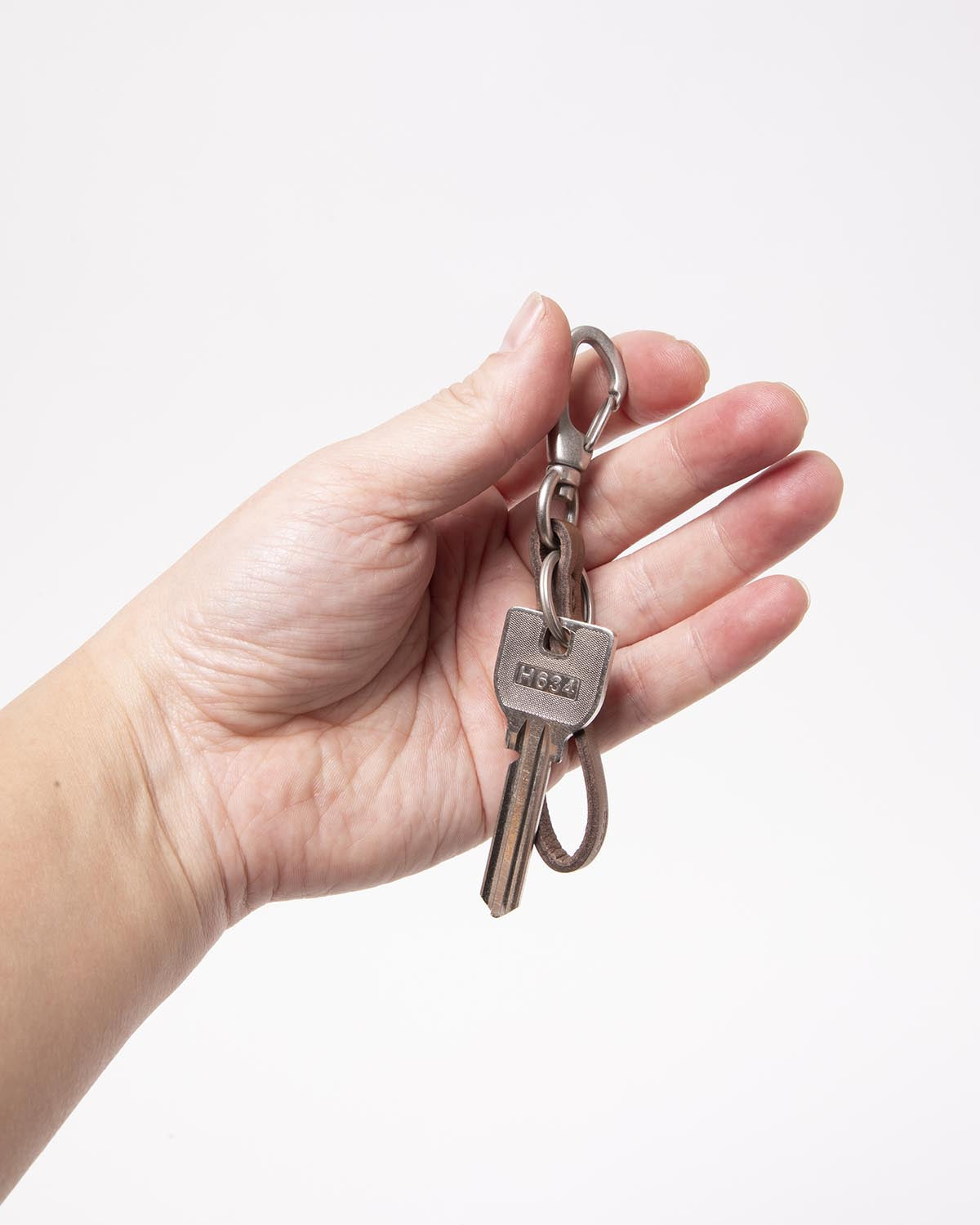 NARROW KEY RING with COW LEATHER