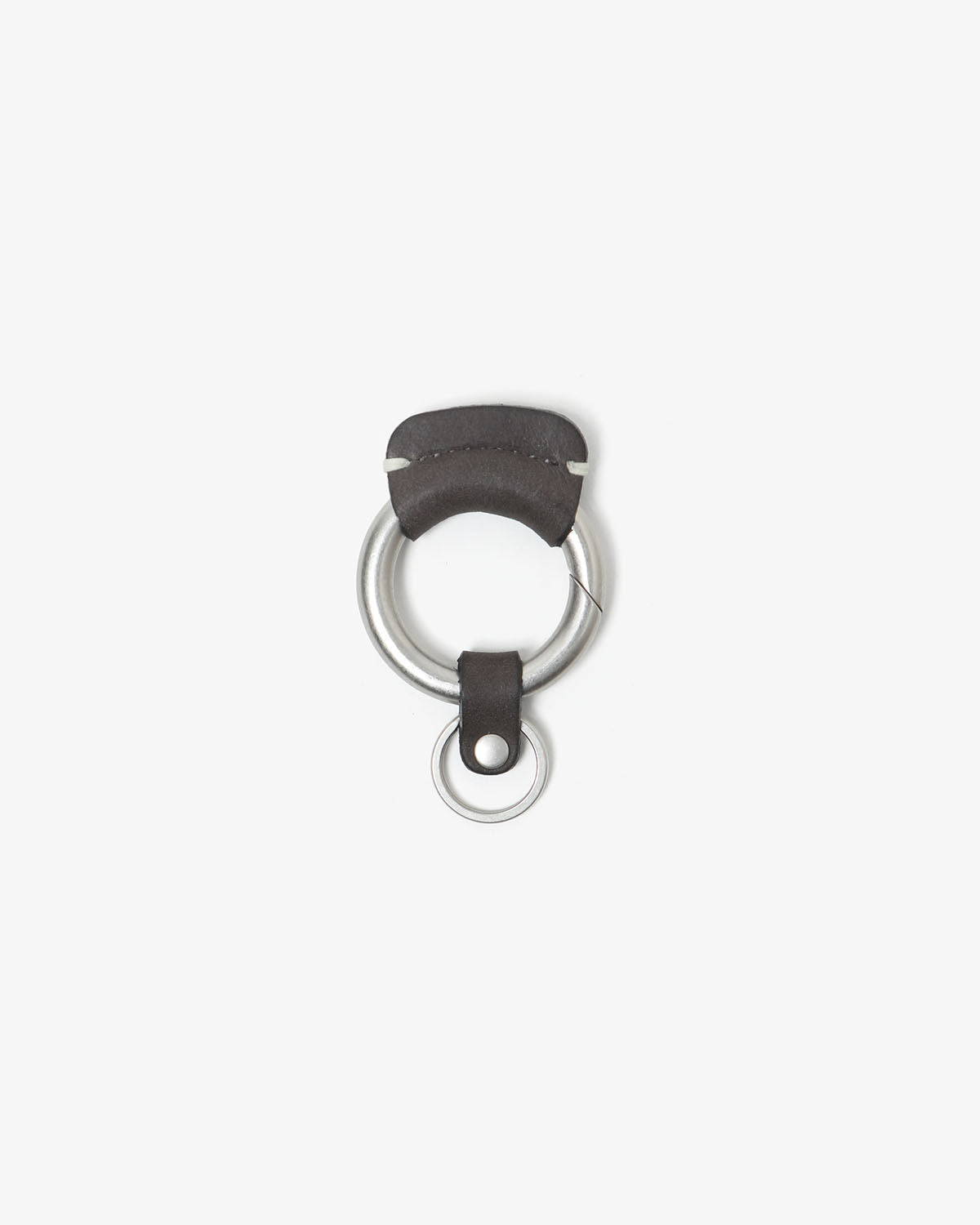 ROUND KEY RING with NUBUCK COW LEATHER