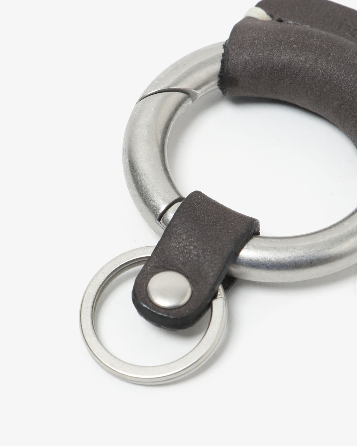 ROUND KEY RING with NUBUCK COW LEATHER