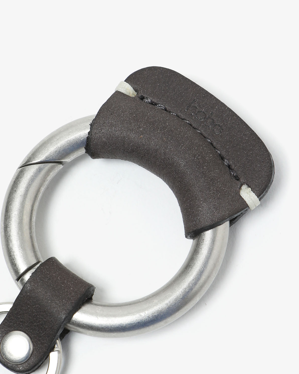 ROUND KEY RING with NUBUCK COW LEATHER