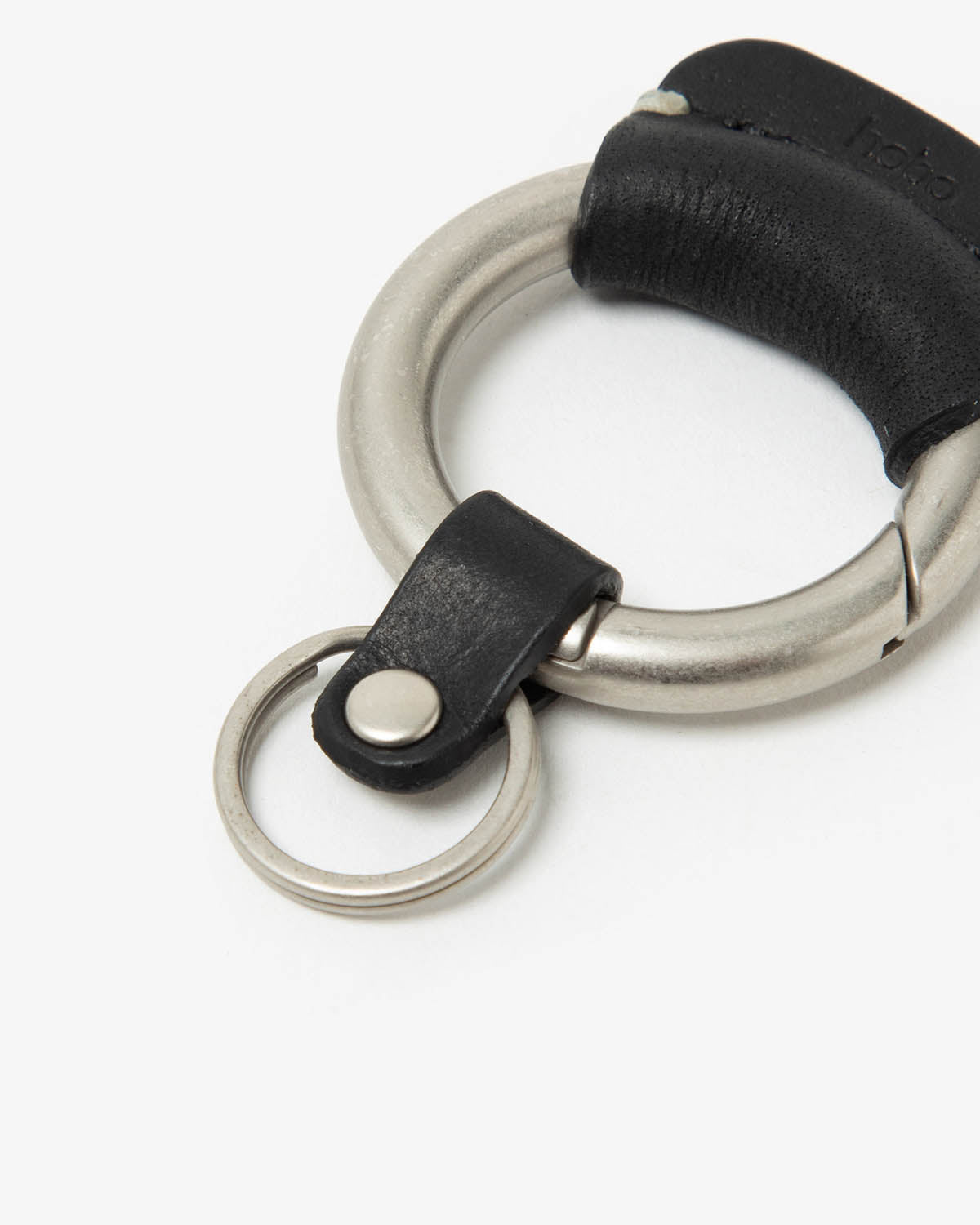 ROUND KEY RING with NUBUCK COW LEATHER