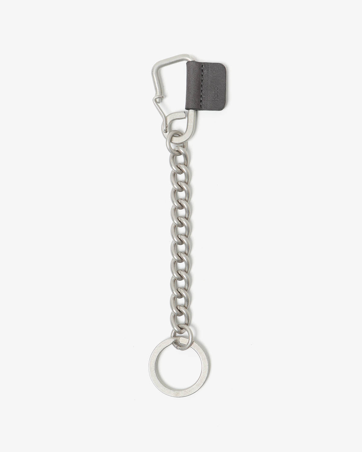 CARABINER CHAIN KEY RING with NUBUCK COW LEATHER