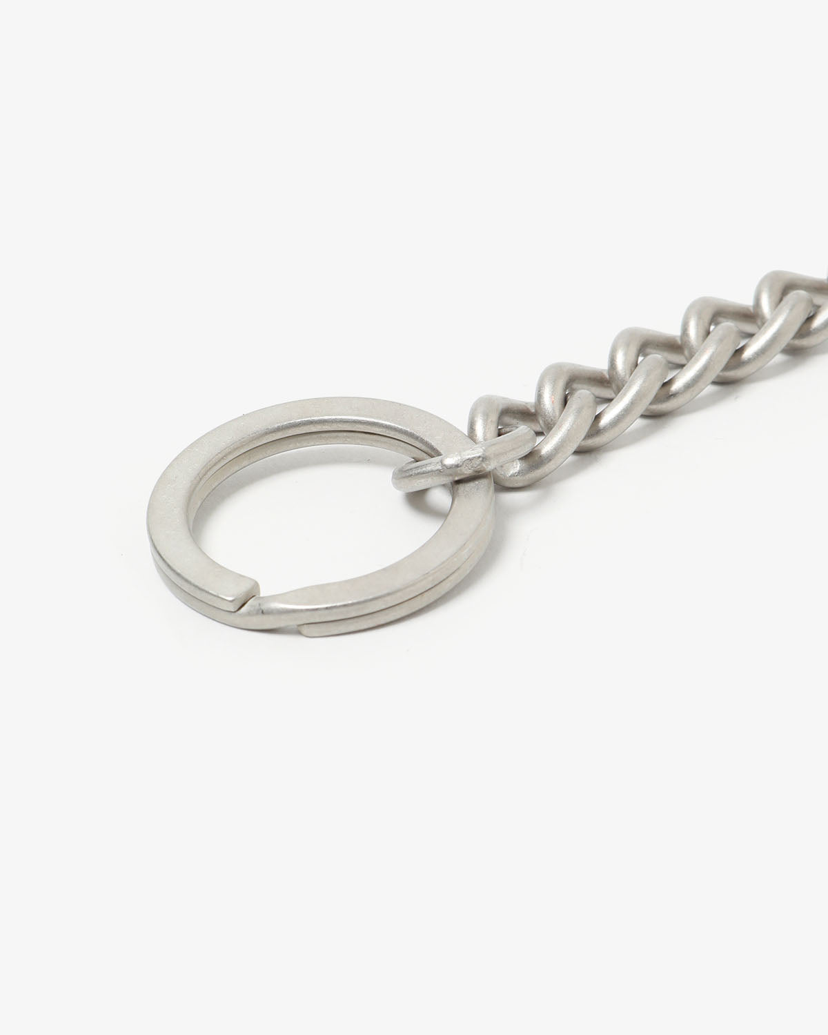 CARABINER CHAIN KEY RING with NUBUCK COW LEATHER