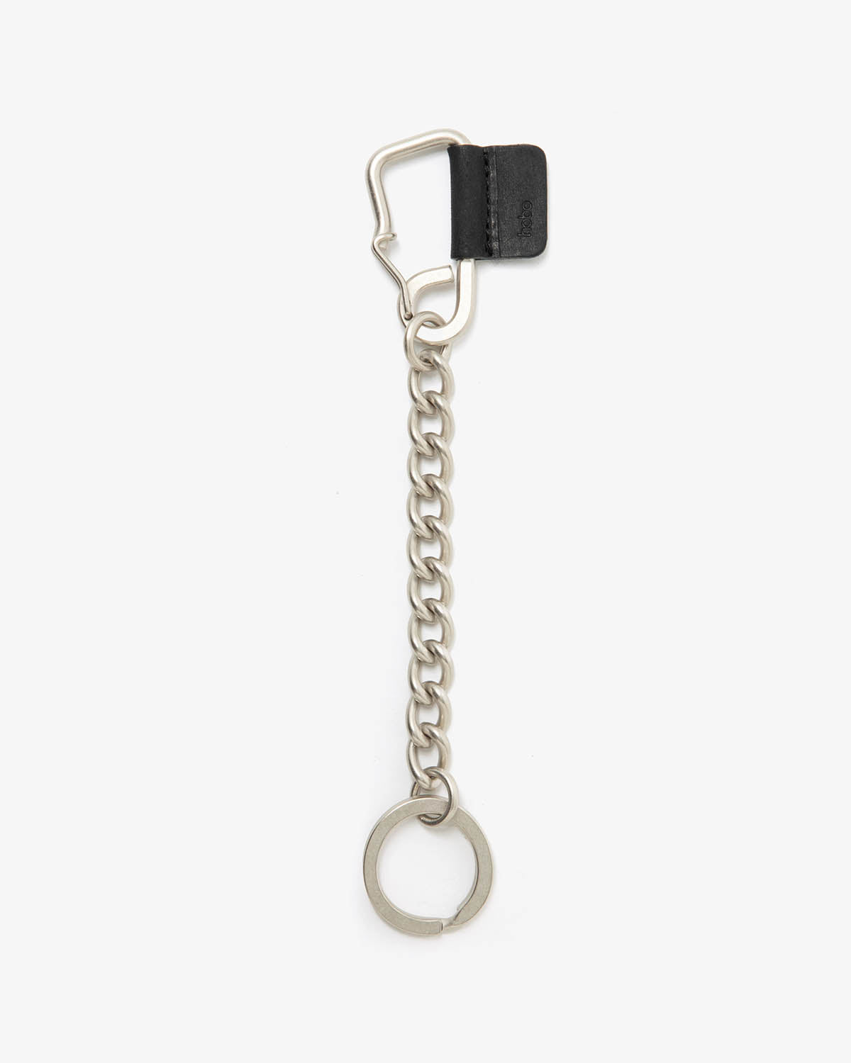 CARABINER CHAIN KEY RING with NUBUCK COW LEATHER