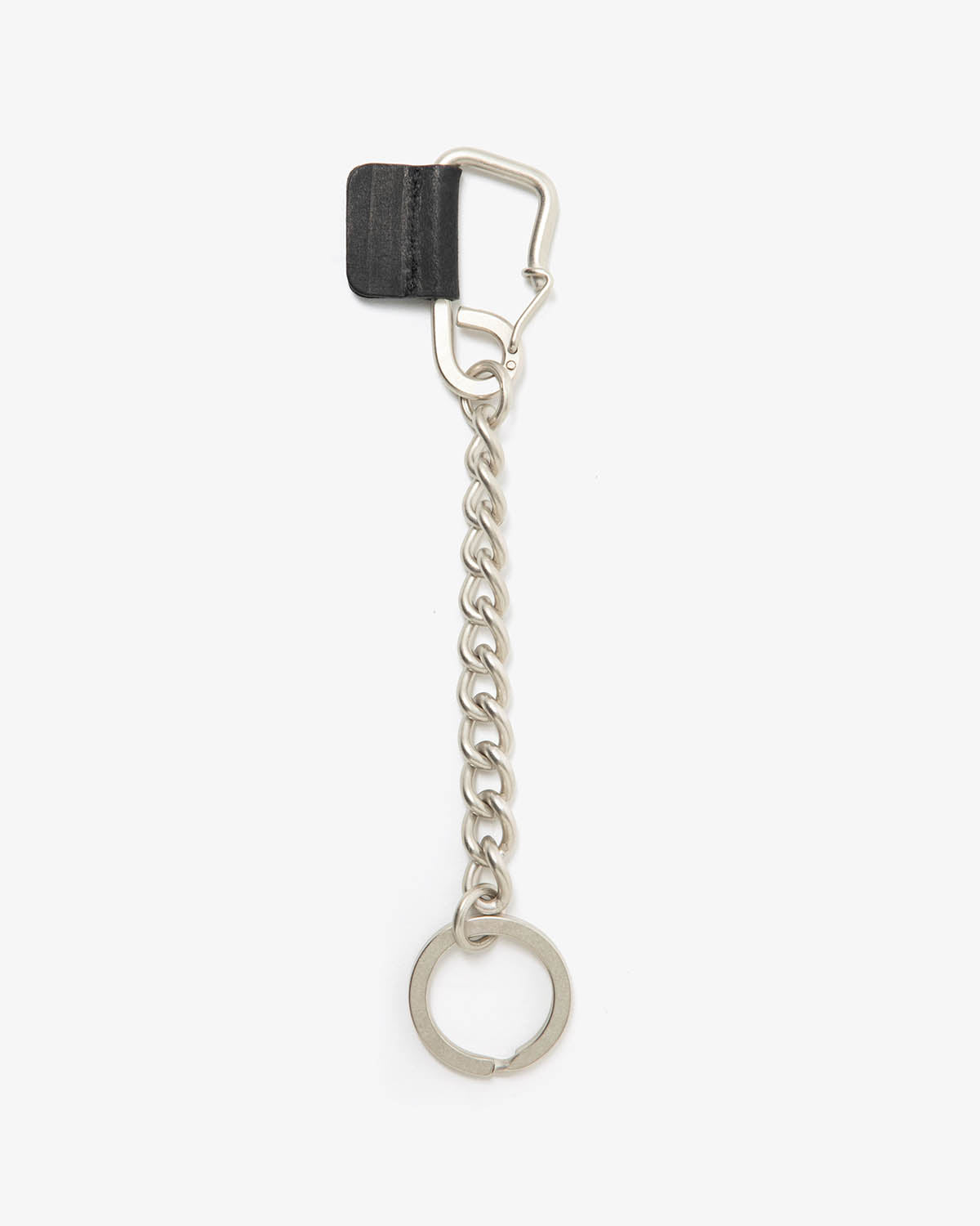 CARABINER CHAIN KEY RING with NUBUCK COW LEATHER