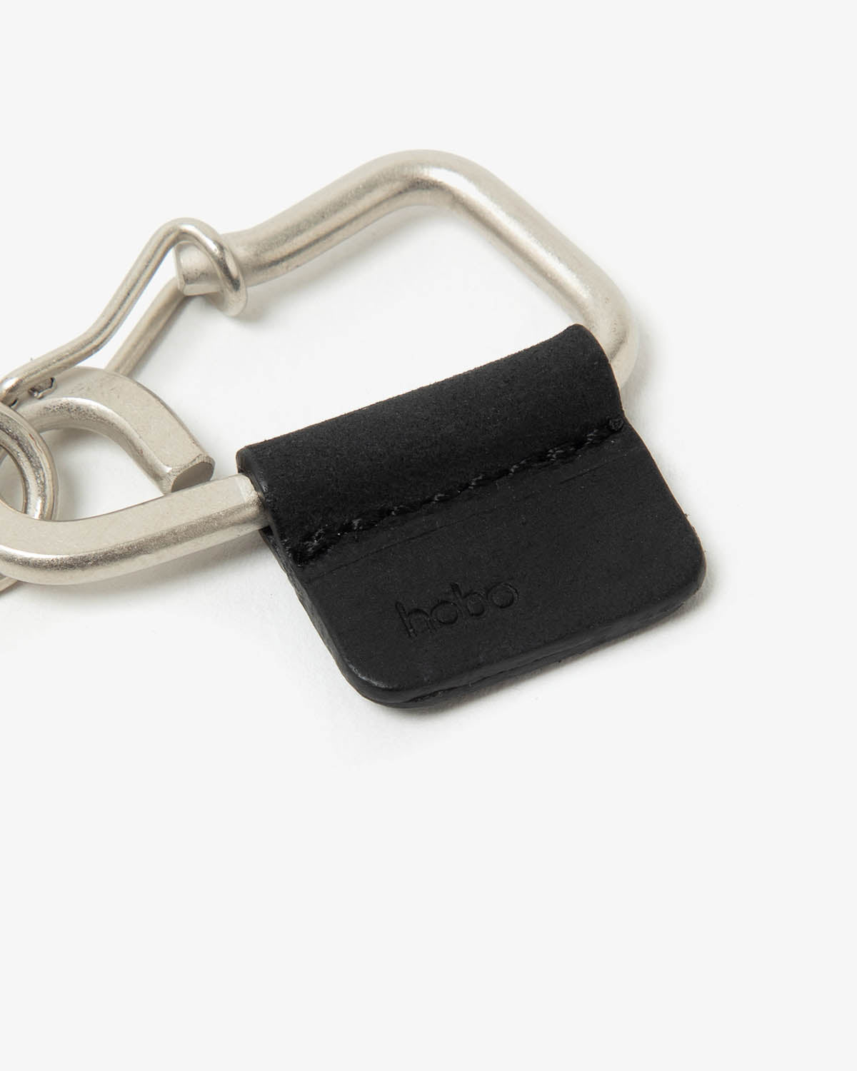 CARABINER CHAIN KEY RING with NUBUCK COW LEATHER