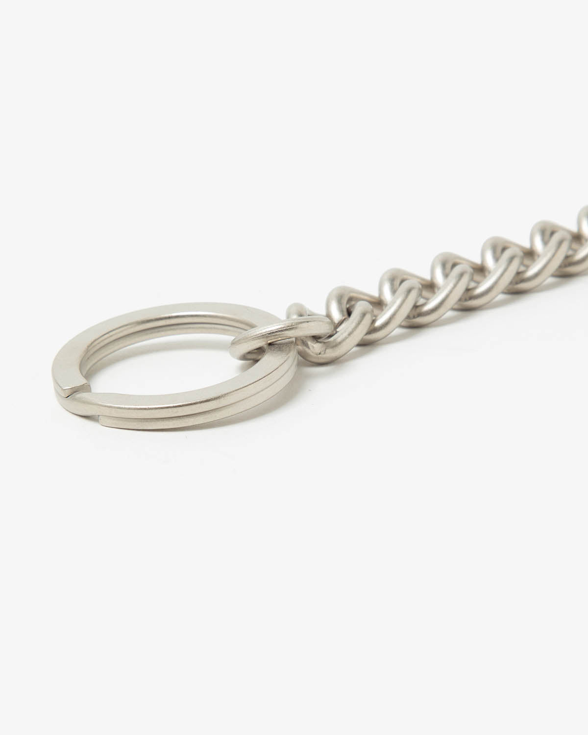 CARABINER CHAIN KEY RING with NUBUCK COW LEATHER