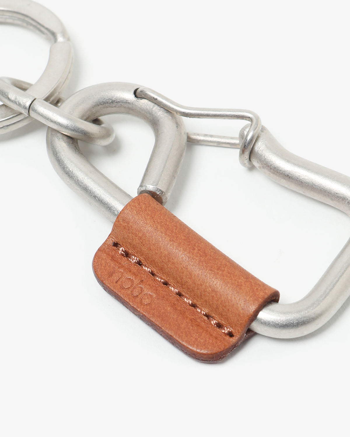 CARABINER KEY RING S with COW LEATHER