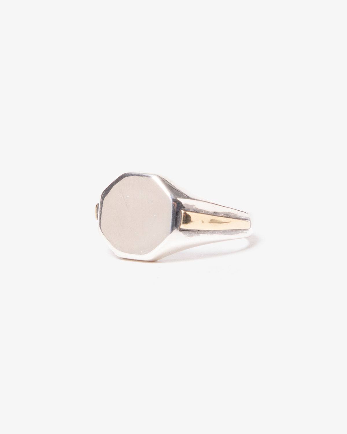 SIGNET RING 925 SILVER with BRASS