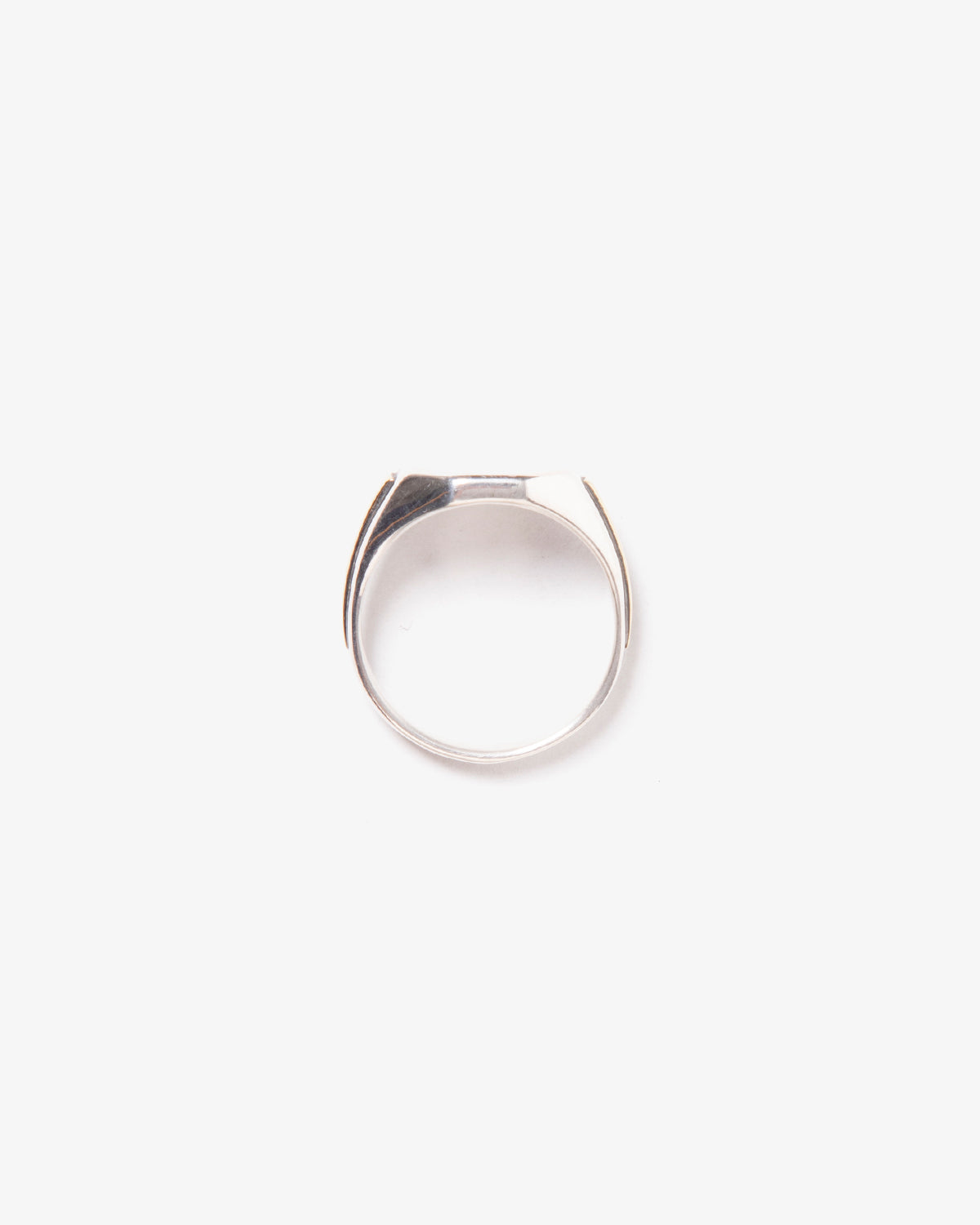 SIGNET RING 925 SILVER with BRASS