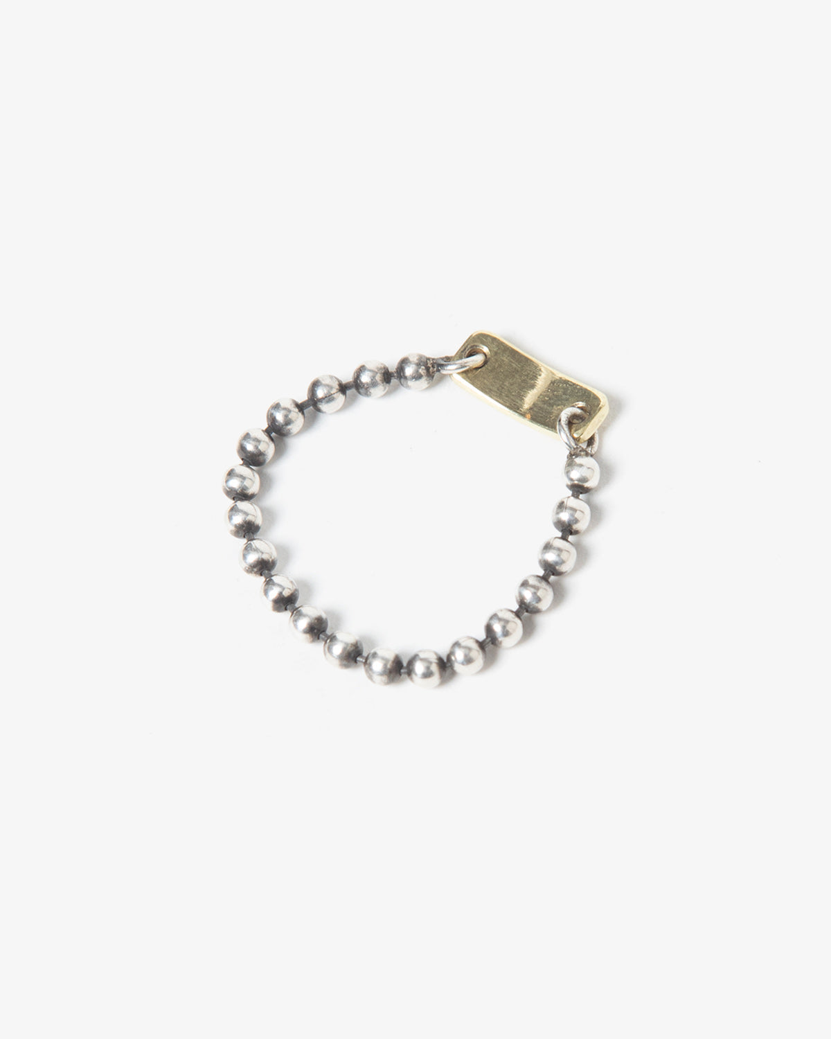 BALL CHAIN RING 925 SILVER with BRASS