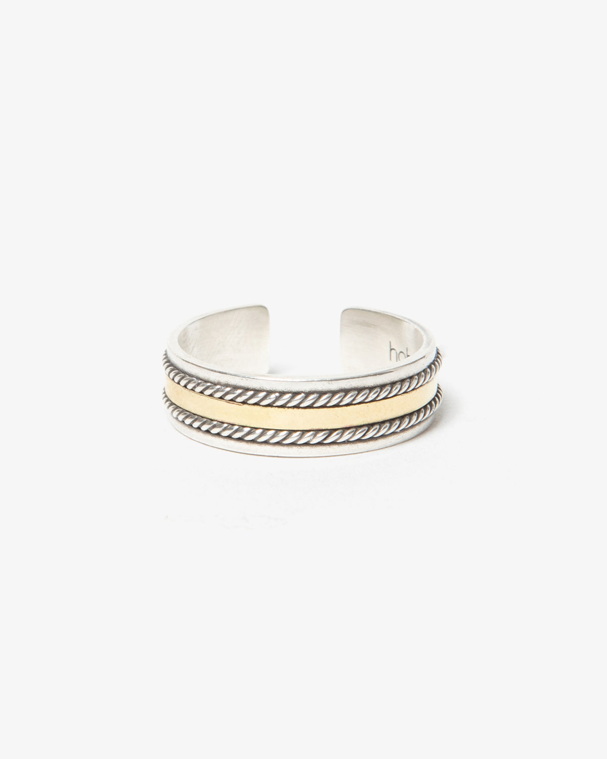 ROPE RING 925 SILVER with BRASS