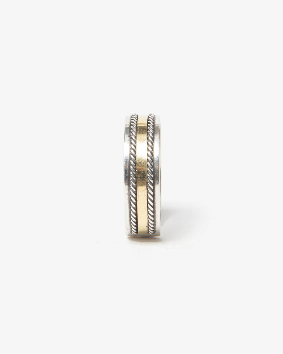 ROPE RING 925 SILVER with BRASS