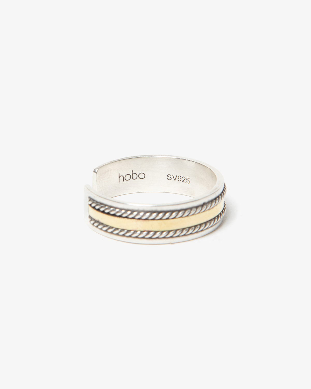 ROPE RING 925 SILVER with BRASS