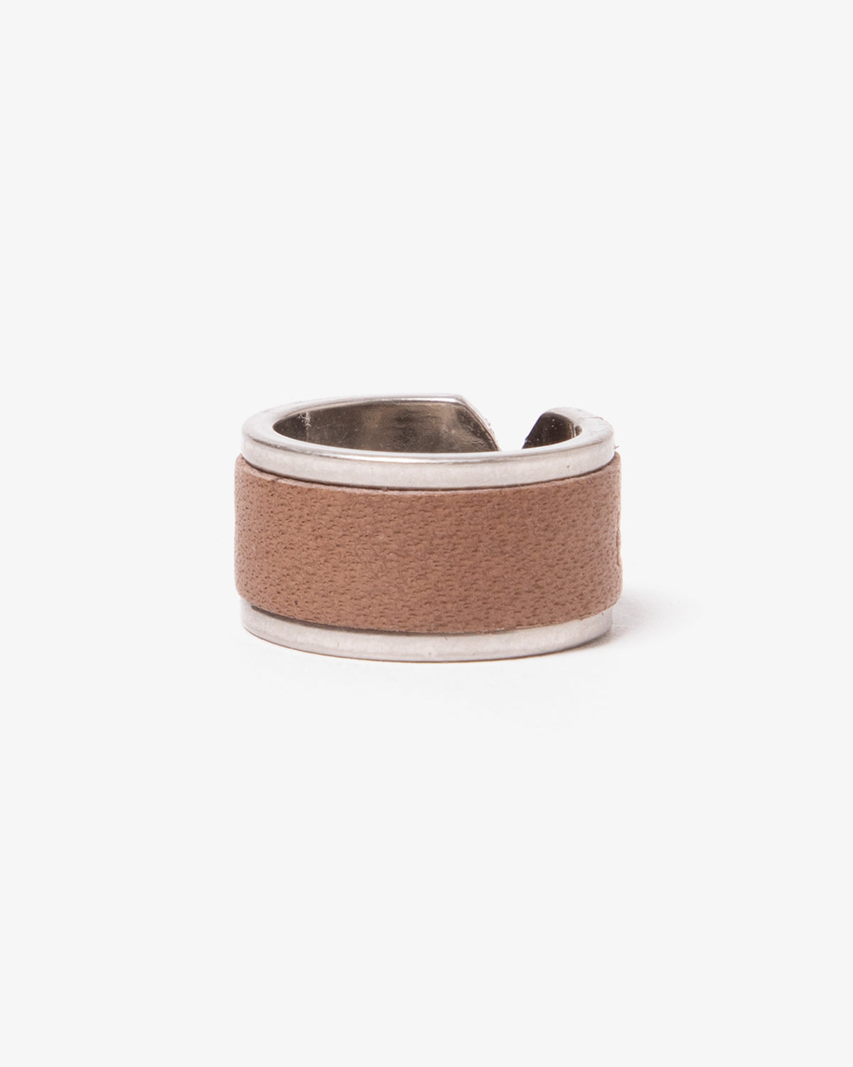 BRASS RING with COW LEATHER