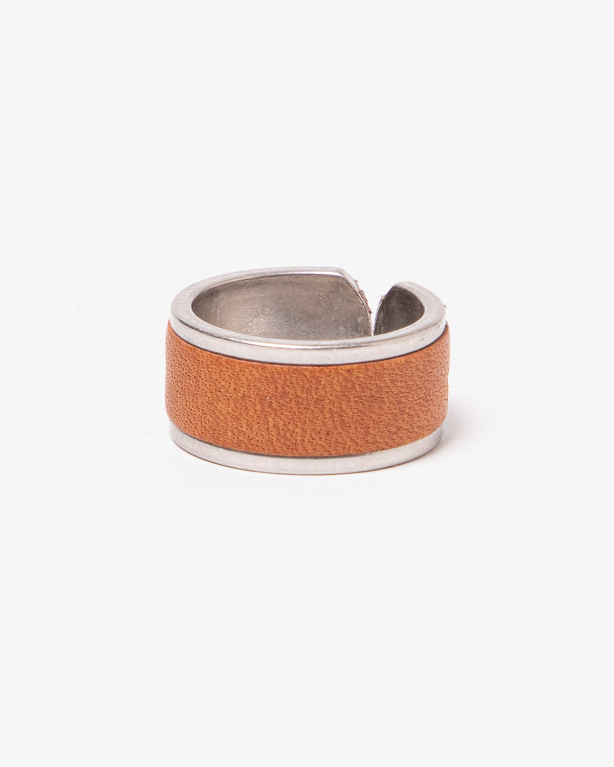 BRASS RING with COW LEATHER