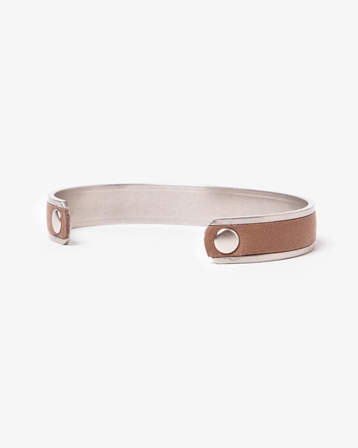 BRASS BRACELET NARROW with COW LEATHER