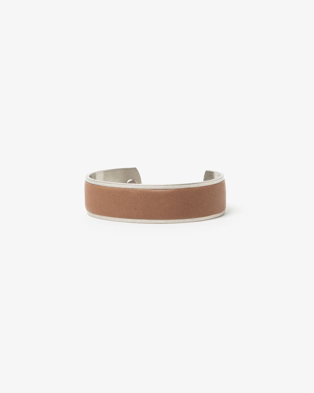 BRASS BRACELET WIDE with COW LEATHER